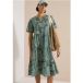 cecil Midi-jurk met gespleten hals en print