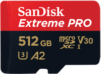 SanDisk Extreme Pro MicroSDXC 512GB - UHS-I - Class 10 - V30 - met adapter
