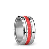BERING Lena Vervangbare ringcombinatie voor dames, in zilver en rood, met uniek Twist- & Change-systeem