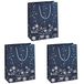 SIGEL GT110 grote premium papieren cadeauzakjes | 26 x 33 cm | 3-delige set | met zilveren reliëf | voor Kerstmis | "Silver Snowflakes"