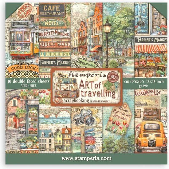 Stamperia - Art of Travelling 12x12 Inch Paper Pack
