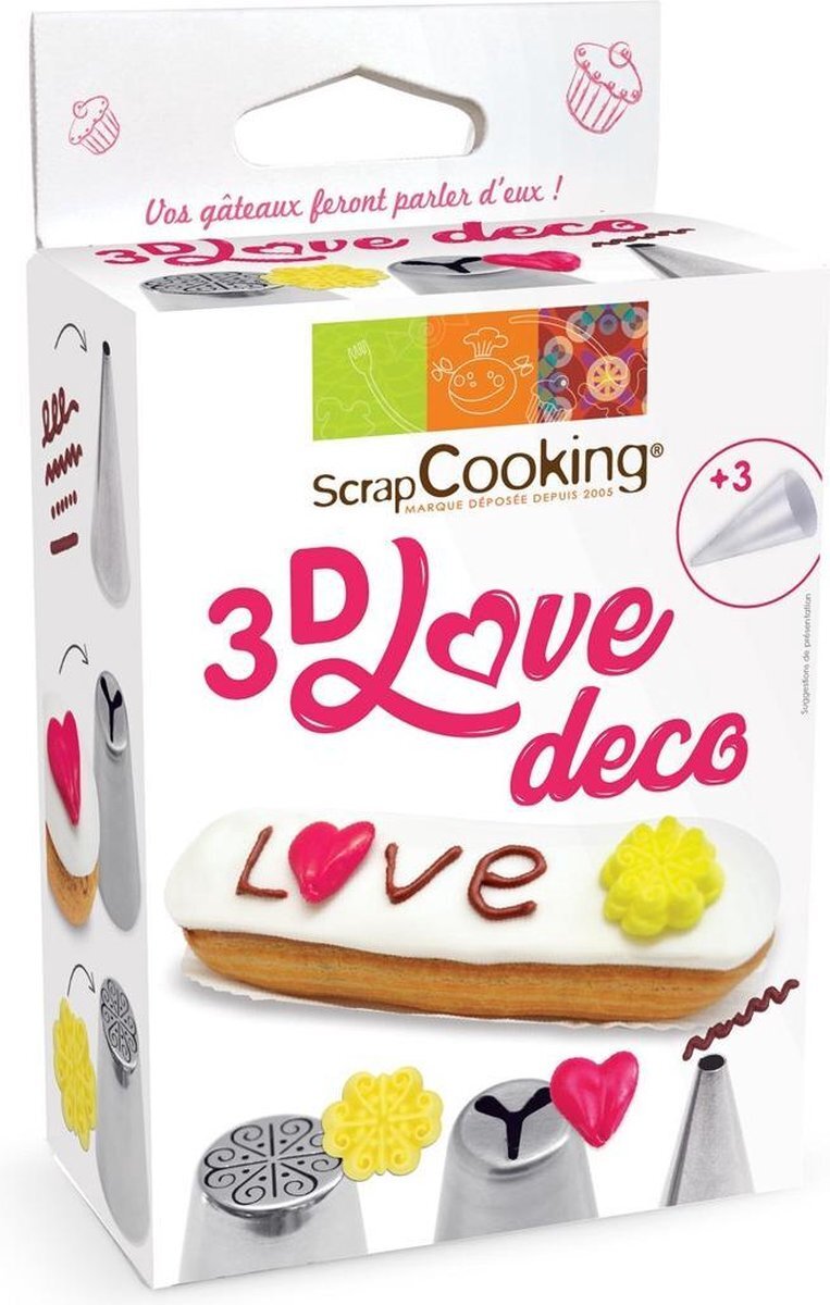 ScrapCooking Scrapcooking 1826 3D mondstukken kit liefde decoratie