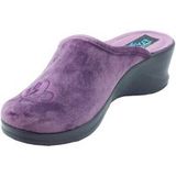 Fly Flot 96 532 PP Pantoufles pour femme en tissu lilas avec talon compensé
