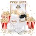 NK Popcornmachine, retro, elektrische popcornmachine, 1200 W, eenvoudig te bedienen knop, bereiding in 2 minuten, hete lucht, 0,3 l, draagbaar, ideaal voor thuis, wit