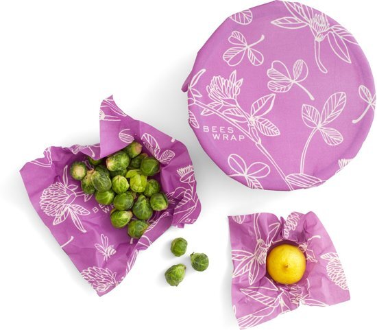 Bee's wrap Beeâ€™s Wrap Mimiâ€™s Purple 3-pack combinatie small/medium/large