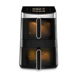 Ufesa Flamingo Duo Heteluchtfriteuse, Dubbele Lade, Capaciteit 11,5L, 8 Vooraf Ingestelde Programma’s, Digitaal Touchscreen, DualZone Heat, 2500W, Verticaal, 50–220ºC, Air Pulse 360º, Venster met Lich