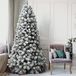BAKAJI Kerstboom Royal Super dikke grenen groen sneeuw basis kruis ijzer opvouwbaar hoge kwaliteit takken met sneeuw eenvoudige montage opening paraplu (210 cm)