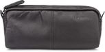 LEABAGS Étui en cuir I Grand étui en cuir véritable I Étui pour le travail, l'université, l'école I Étui I Étui pour stylos I Étui en cuir I Nappa Noir