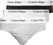Calvin Klein Hip Brief 3Pk Dames Zwart/Wit/Grijs Katoen 95% en 5% Elastaan M