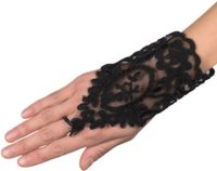 Boland Kanten Handschoenen Pols Dames Zwart