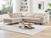 Canapé d'angle relax électrique FORLO - Cuir crème - 275x223x79 cm - Gauche