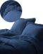 KARO Housse de couette en coton style bohème avec volants 220x200cm - Bleu denim