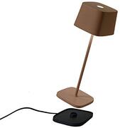 Zafferano - Ofelia Pro Aluminium Dimbare LED Tafellamp, Contact Laadbasis, IP65 Bescherming, Binnen/buiten gebruik, H29cm, EU Stekker - Corten