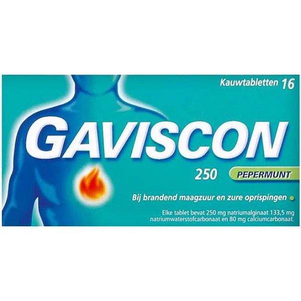 Gaviscon 250 Pepermunt Kauwtabletten