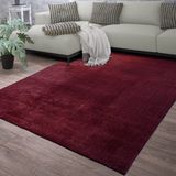 TT Home Laagpolig woonkamertapijt, effen, modern design, wasbaar, kleur: Rood, afmetingen: 140 x 200 cm