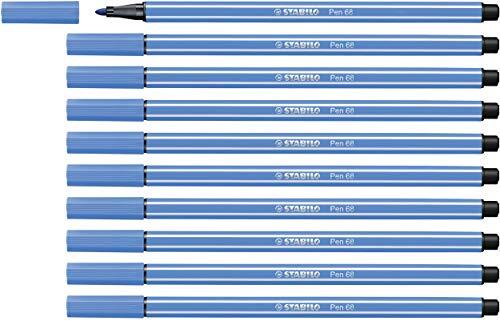 Stabilo 68/41 Premium Viltstift - Pen 68 – 10 stuks – ultramarijn Donkerblauw