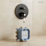 PaulGurkes Retro robinetterie encastrée 2 voies mitigeur de douche noir vintage boîte de montage