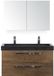 BES LED Seville Badmeubelset 100 cm - Tabacco - Wastafel Hardsteen Wit Lucca 2 Kraangaten met Spiegelkast