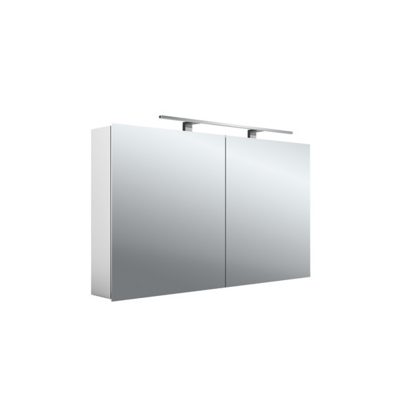 Emco Asis Mee aluminium spiegelkast 120x70cm opbouw met 2 deuren LED verlichting aan bovenzijde 949805053