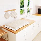 PETTI Artigiani Italiani - fornuisafdekking, kookplaten en afdekplaten voor de keuken, 1 afdekplaat van katoen, 48 x 73 cm, harten, beige, 100% Made in Italy