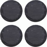 Novaliv 4x assiettes ardoise I rond I 33x0,5 cm I set de présentation sushi assiette de service assiette en pierre noire assiette ronde planche à fromage assiette ronde