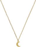 Lucardi Dames Luna Ketting - Staal - Ketting - Cadeau - 47 cm - Goudkleurig
