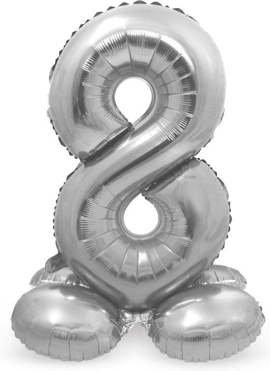 Folat - Cijfer 8 Zilver 72 cm