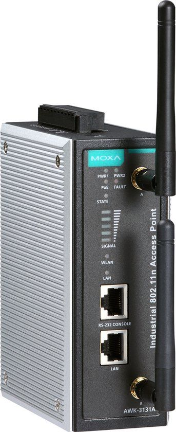 Moxa AWK-3131A-US draadloos toegangspunt (WAP) 300 Mbit/s Zwart