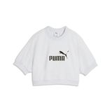 PUMA Essentials Elevated Nr. 1 Logo Sweatshirt ample pour femmes L, White Glow Heather