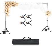 VEVOR Achtergrondstandaard Achtergrondsysteem Fotostudio Verstelbaar 198x300cm