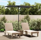 Parasol met aluminium mast, 2x1,5 meter, antraciet