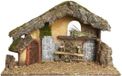 Decoris Kerststal Leeg - Bruin - Hout/Mos/Stro - 50 cm