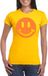 Bellatio Decorations Verkleed shirt dames - Smile / Emoticon - geel - carnaval/foute party - feestkleding M