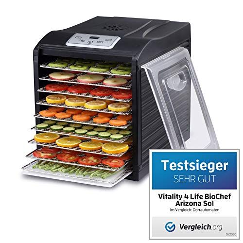BioChef Arizona Sol voedseldroger - 9 tablets - digitaal display - timer - roestvrijstalen platen - BPA-vrij - 600 W - zwart