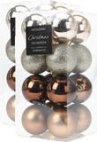 Christmas Decoration Koopman International 32x stuks kerstballen mix herfstkleuren glans/mat/glitter kunststof diameter 5 cm