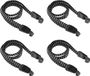 Sans marque 4 pièces tendeur de bagages - sangle de tension élastique avec crochets réglable 3-en-1 - pour vélo, moto, porte-bagages, casque, bagages, sac à bandoulière - 65 cm