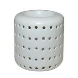 Zen'Arôme Geurwaxbrander, fondant, parfum, kamergeurbrander en diffuser voor etherische oliën, theelichthouder van wit keramiek, hoogte 9,5 cm, witte kom