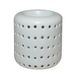 Zen'Arôme Geurwaxbrander, fondant, parfum, kamergeurbrander en diffuser voor etherische oliën, theelichthouder van wit keramiek, hoogte 9,5 cm, witte kom