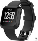 Strap-it Fitbit Versa / Versa 2 bandje siliconen - zwart - Maat: L
