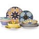Vancasso set de vaisselle 12 pièces en porcelaine, set combiné avec assiettes plates, assiettes à dessert et bols à petit-déjeuner, style bohème