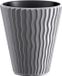 Prosperplast Plantenpot/bloempot Sand Waves - buiten/binnen - kunststof - steengrijs - D35 x H38 cm - met binnenpot