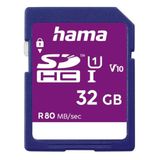Hama 32GB SDHC geheugenkaart (klasse 10 UHS-I 80MB/s)
