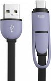 2-in-1 USB-kabel met USB-C en micro-USB-adapter