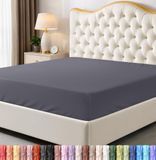 Utopia Bedding Kingsize hoeslaken - onderlaken - diepe zak - zachte microvezel - krimp- en vervagingsbestendig, onderhoudsvriendelijk - alleen 1 hoeslaken (grijs)