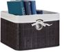 Merkloos Relaxdays Opbergmand Bamboe - Stof - Zwart - 20x31x31 cm