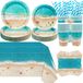 Omgoods - Set de décoration pour fête à la plage pour 20 personnes avec assiettes et vaisselle