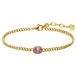 Lucardi - Dames Stainless steel armband met geboortesteen zirkonia voor dames - Armband - Staal - Goudkleurig - 20 cm