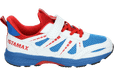 Istamax IMAA3812 Sportschoenen voor kinderen, ademend mesh, wit, blauw, rood, klittenbandsluiting en elastische veters