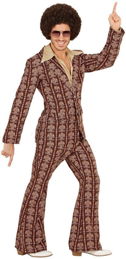 Widmann Hippie Kostuum Groovy George 70s Heren Kostuum Old School Man XL Carnaval kostuum Verkleedkleding