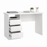Computertafel Júcar Computertafel met 3 laden, wit, 110 x 49 x 76 cm